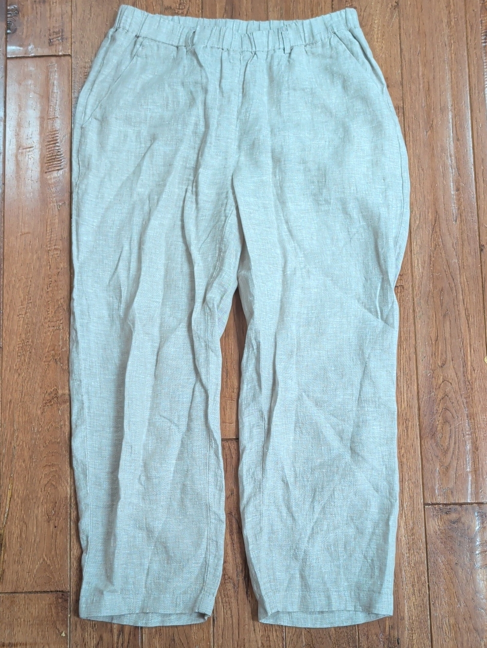 Quince 100% European Casual Elastic-Waist Linen Pants - Flax Color